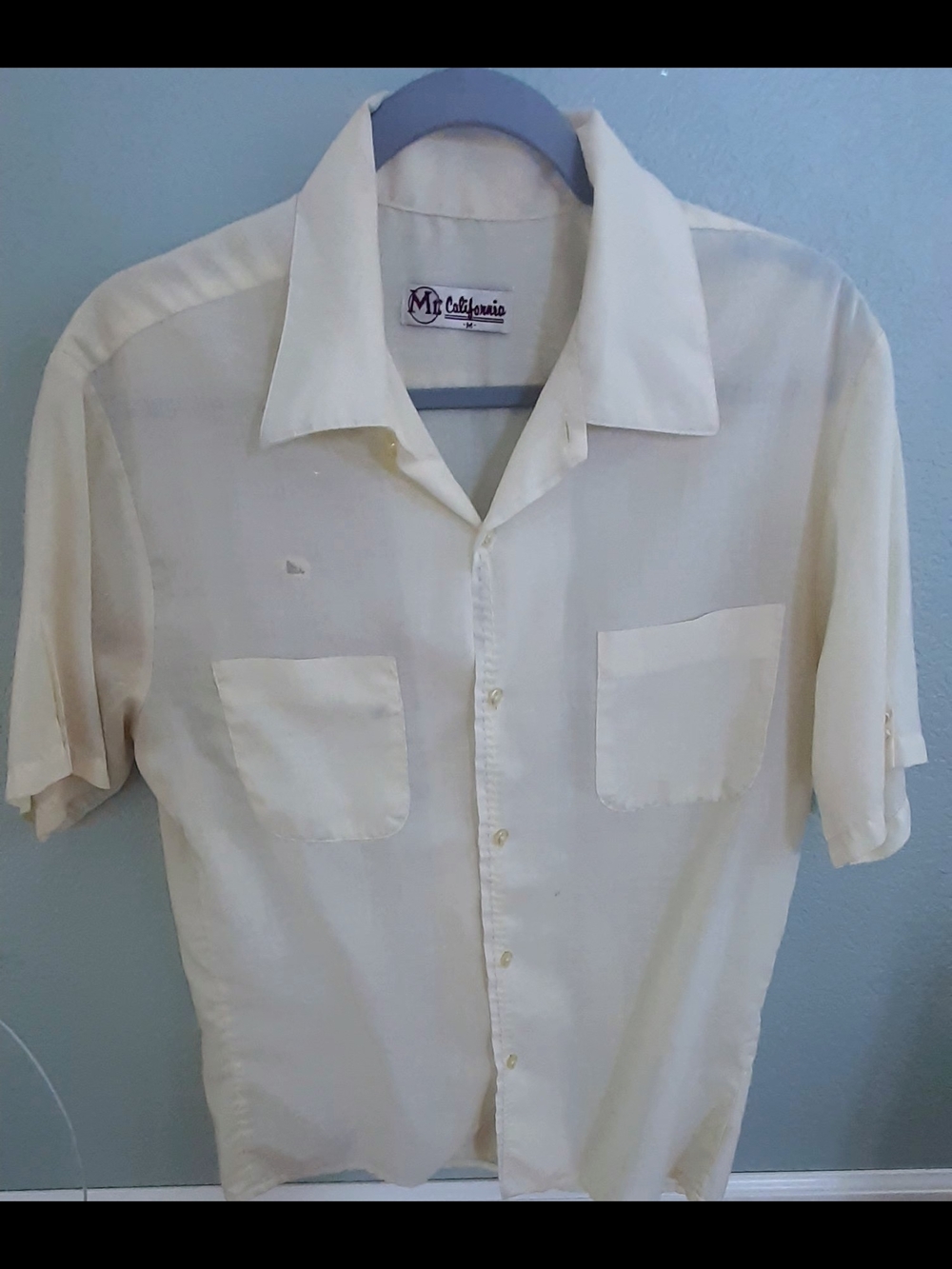 Mr. California Men's Cream Short-Sleeve Camp Shirt